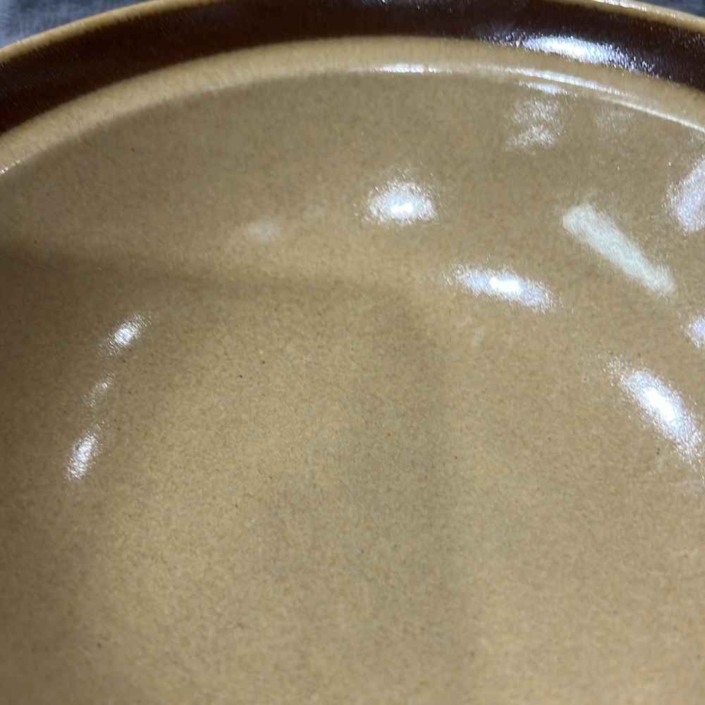 Hand painted Hearthside Stoneware Japan Brown Bowl with Dark Brown Trim - Picture 9 of 11